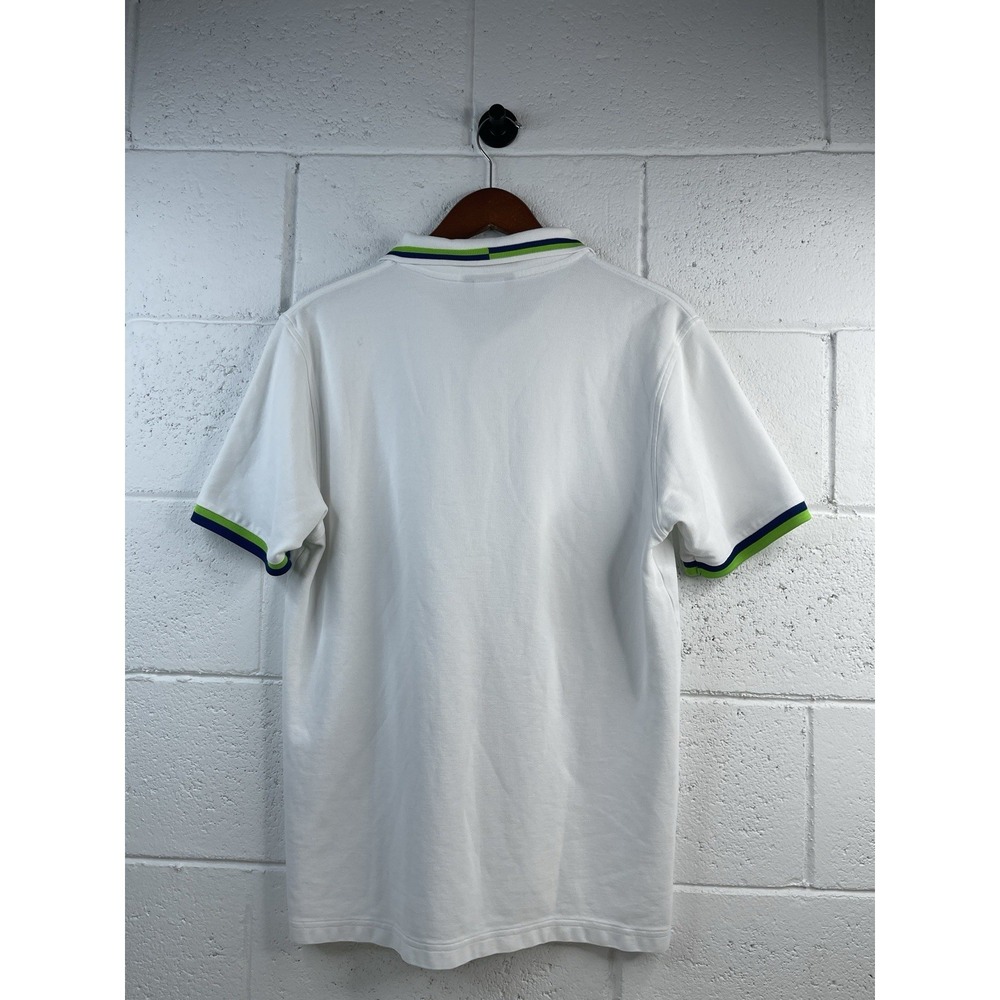 Psycho Bunny Jayden Stripe Sport Polo White/Navy/Green Men's Shirt Pima Cotton 7 - Picture 7 of 7